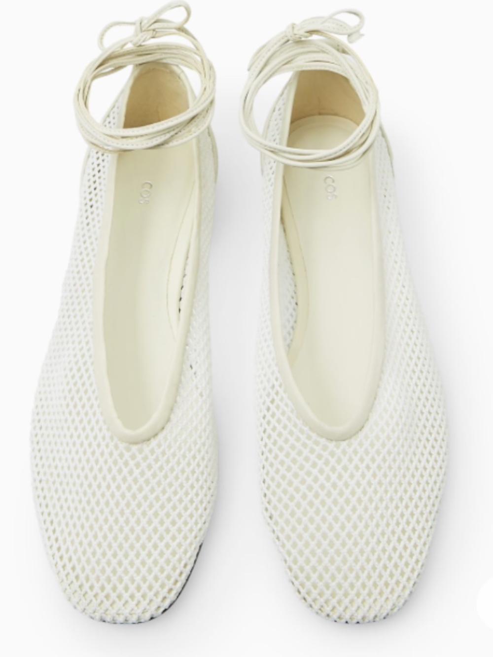COS Mesh Ballet Slippers with Leather Trim. Size 8.5